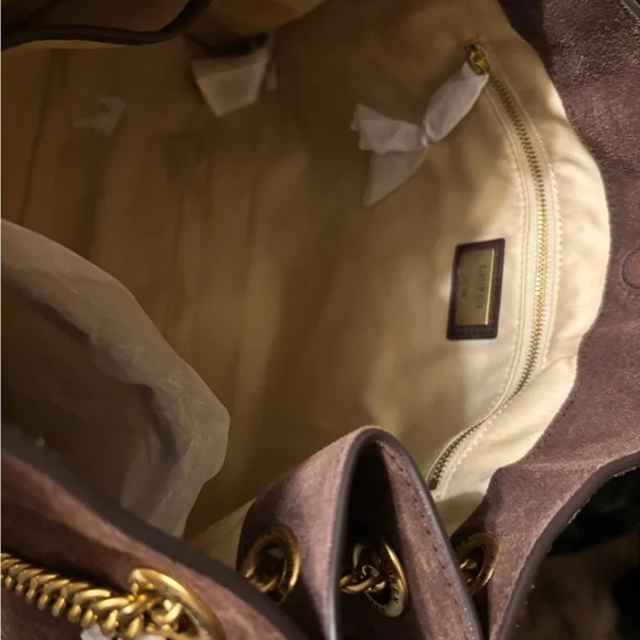 Ralph Lauren Chocolate Brown 2 way Suede Bag NWT - Picture 5 of 12